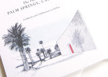 Load image into Gallery viewer, The Parker Palm Springs Hand Drawn Destination Wedding Invitation Package (Sold in Sets of 10 Invitations, RSVP Cards + Envelopes)
