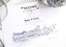 Load image into Gallery viewer, Savannah Skyline Rehearsal Dinner Invitations (set of 25 cards)
