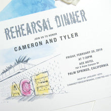 Load image into Gallery viewer, Ace Hotel Palm Springs Rehearsal Dinner Invitations (set of 25 cards)
