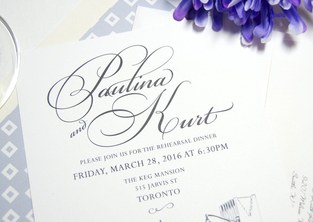 Toronto Flatiron Building Skyline Rehearsal Dinner Invitations (set of 25 cards)