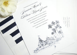 Hotel Del Coronado, San Diego Wedding Invitations, The Del, Destination Wedding, Coronado Wedding ( 10 Invitations, RSVP Cards + Envelopes)