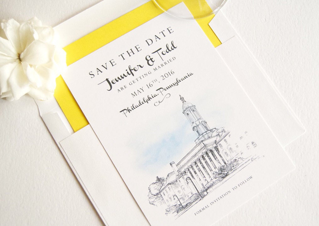 Penn State University Skyline Save the Date Cards (set of 25 cards and white envelopes)