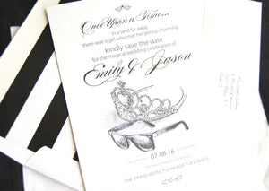 Fairytale Wedding, Tiara and Sunglasses, Princess Diaries, Disney Wedding Save the Date Cards (set of 25 cards)