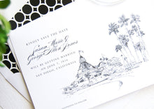 Load image into Gallery viewer, Hotel Del Coronado Hand Drawn Save the Date Cards (set of 25 cards)
