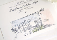 Load image into Gallery viewer, La Jolla Skyline Watercolor Save the Dates (set of 25 cards)
