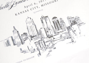 Kansas City Skyline Save the Dates (set of 25 cards)
