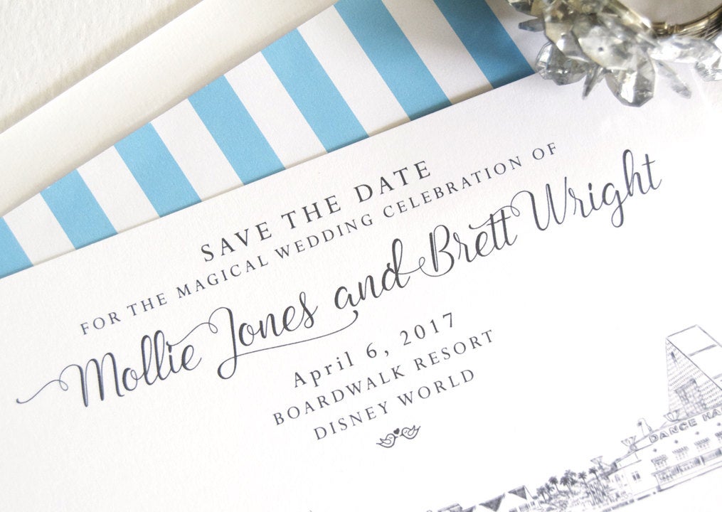 Boardwalk Resort Save the Dates, Orlando, Disney Save the Date, Fairytale Wedding, Destination Wedding, Save the Date Cards (25 cards)