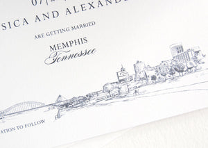 Memphis Skyline, Pyramid, Bridge, Tennessee Save the Date Cards (set of 25 cards)