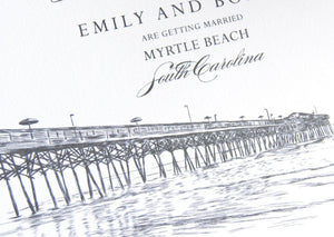 Myrtle Beach, South Carolina Skyline Save the Dates (set of 25 cards)