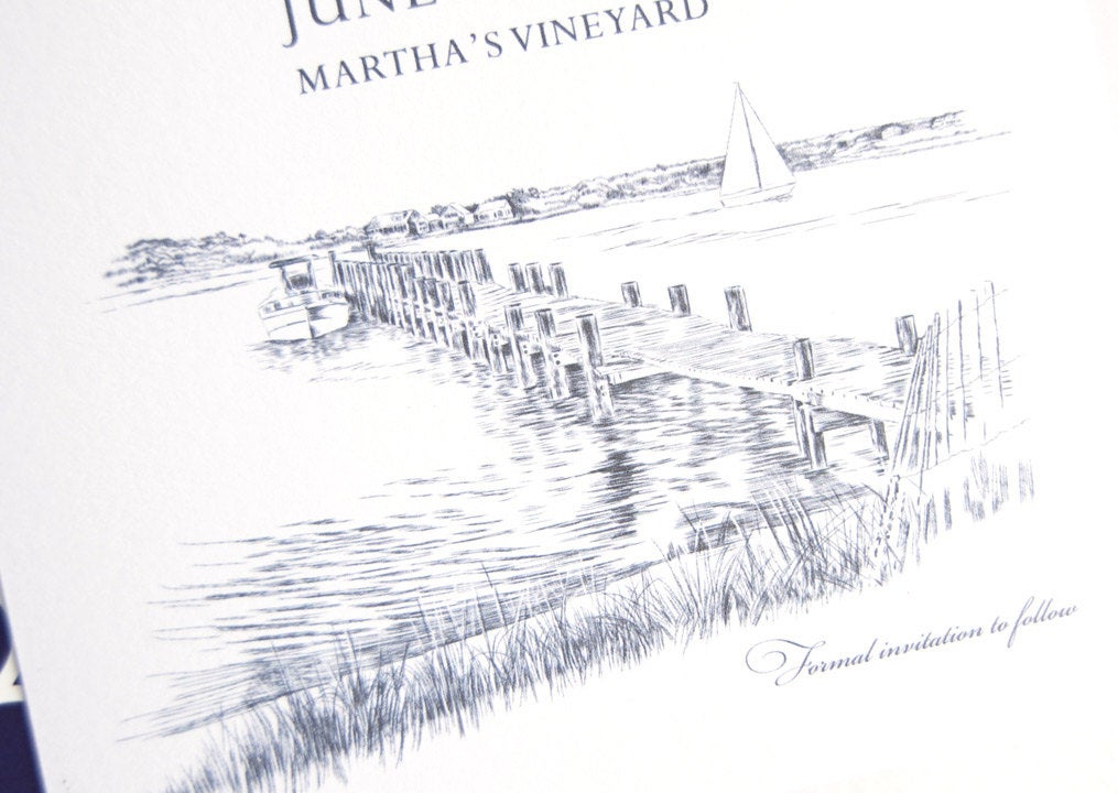 Martha's Vineyard Skyline Save the Dates (set of 25 cards)