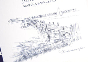 Martha's Vineyard Skyline Save the Dates (set of 25 cards)