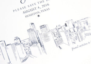 Houston Skyline Save the Date Cards (set of 25 cards)
