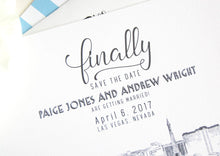 Load image into Gallery viewer, Las Vegas Skyline Destination Wedding Save the Date Cards (set of 25 cards)
