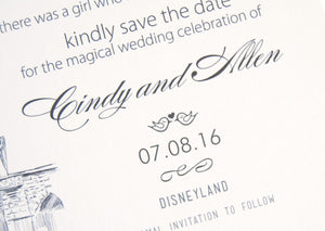 Disneyland Castle Save the Dates, Save the Date Fairytale Wedding, Cinderella's Castle, Disney Wedding Save the Date Cards (set of 25 cards)