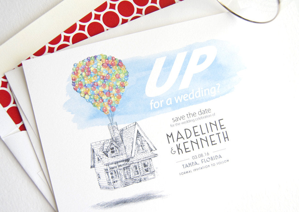 UP House Wedding Save the Dates, Save the Date, Save the Date Cards, Fairytale Wedding, Disney Theme Wedding, Bottlecap (set of 25 cards)