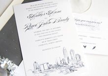Load image into Gallery viewer, Charlotte Skyline Wedding Invitations (Sold in Sets of 10 Invitations, RSVP Cards + Envelopes)
