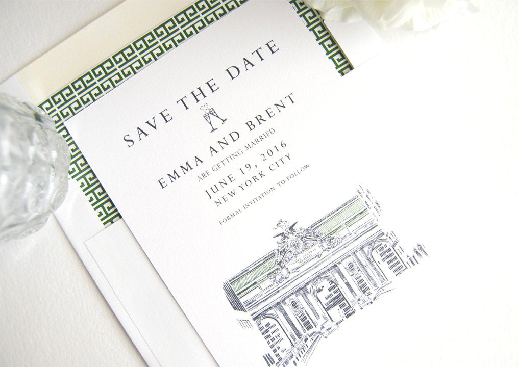 Grand Central Station, New York Wedding Save the Date Cards, Save the Dates, Train Station, NYC (set of 25 cards)