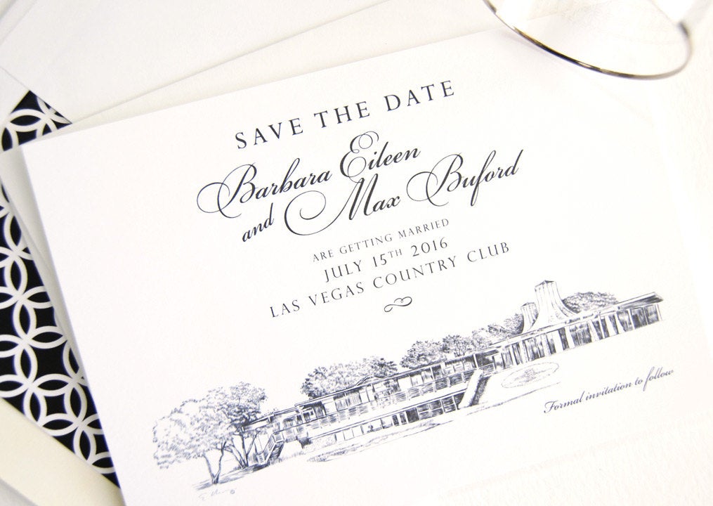 Las Vegas Country Club Wedding Save the Date Cards, Save the Dates (set of 25 cards)