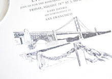 Load image into Gallery viewer, San Francisco Skyline Rehearsal Dinner Invitations (set of 25 cards)
