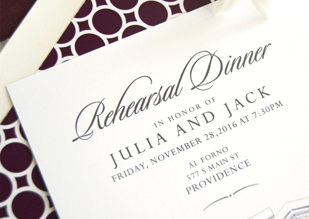 Providence Skyline Rehearsal Dinner Invitations (set of 25 cards)