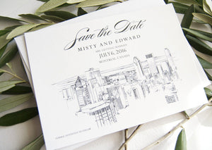 Montreal Skyline Wedding Save the Date Cards (set of 25 cards)