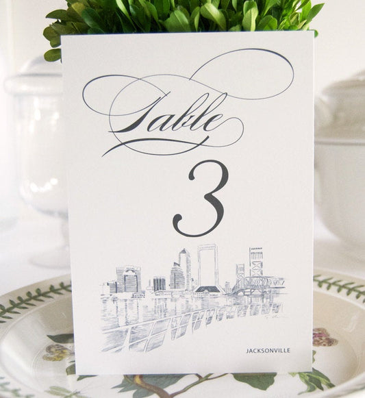 Jacksonville Skyline Table Numbers (1-10)