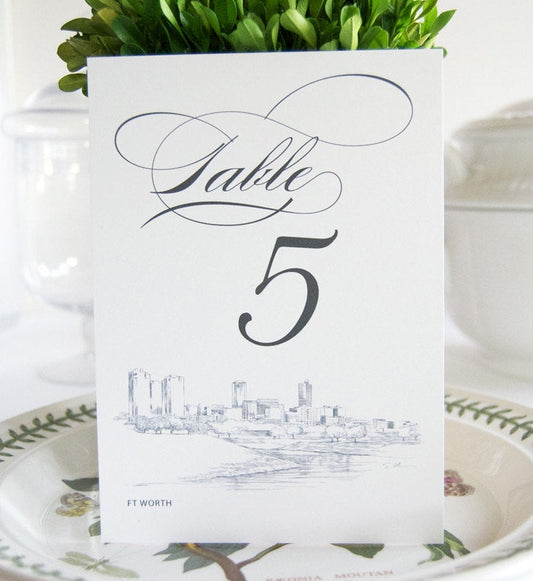 Fort Worth Skyline Table Numbers (1-10)