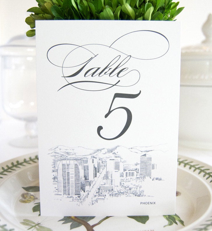 Phoenix Skyline Table Numbers (1-10)