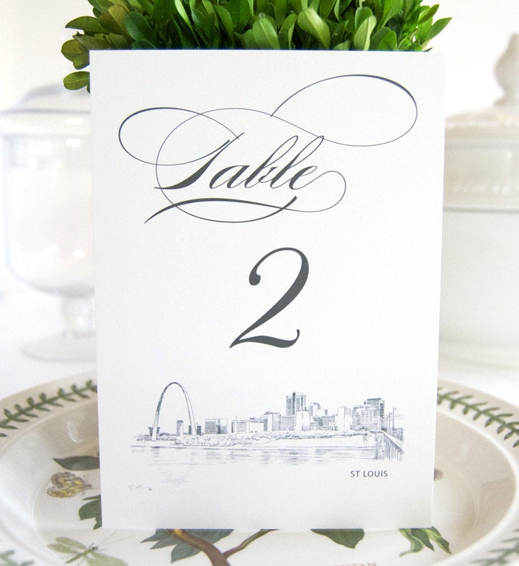 St Louis Skyline Table Numbers (1-10)