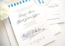 Load image into Gallery viewer, San Antonio Skyline Wedding Invitation Package (Sold in Sets of 10 Invitations, RSVP Cards + Envelopes)
