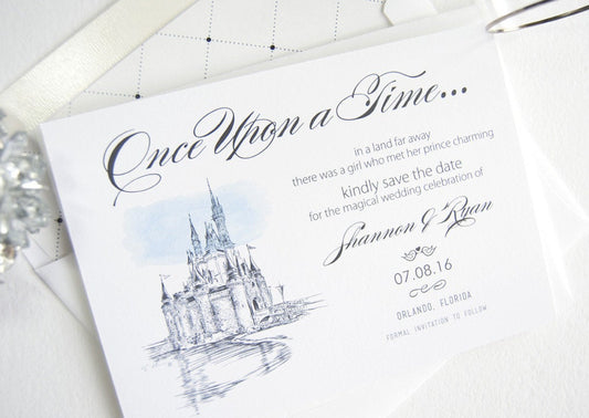 Disney World Save the Dates, Save the Date, Fairytale Wedding, Cinderella's Castle, Orlando Wedding Save the Date Cards (set of 25 cards)