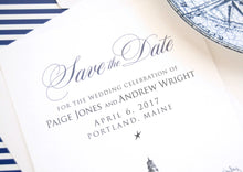 Load image into Gallery viewer, Portland Head Light House Save the Dates, Maine Wedding, Maine Save the Date, Portland Headlight HouseSave the Date Cards, STD (set of 25)
