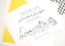 Load image into Gallery viewer, St Louis Skyline Wedding Save the Date Cards (set of 25 cards)
