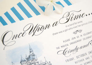 Fairytale Wedding, Disney Inspired Engagement Party Invitations, Fairytale Wedding Engagement Announcements (set of 25 cards)