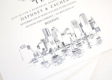 Load image into Gallery viewer, Boston Skyline Rehearsal Dinner Invitations (set of 25 cards)
