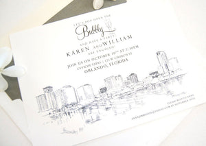 Orlando Skyline Engagement Party Invitations, Orlando Engagement Announcements You Design it! (set of 25 cards)