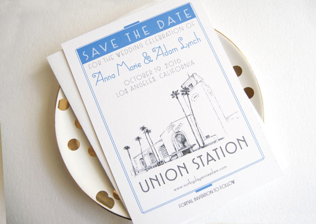 Los Angeles Union Station, Train Station, Los Angeles Save the Date Cards (set of 25 cards)