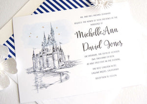 Disney World Cinderella's Castle Fairytale Wedding Invitation, Quinceañera, Sweet 16, Invite, Florida