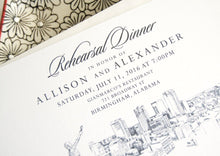 Load image into Gallery viewer, Birmingham Skyline Rehearsal Dinner Invitations (set of 25 cards)
