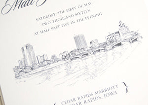 Cedar Rapids Wedding Invitation Package (Sold in Sets of 10 Invitations, RSVP Cards + Envelopes)