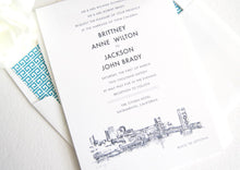Load image into Gallery viewer, Sacramento Skyline Wedding Invitation, Sacramento Wedding, Sacramento Invite,  (Sold in Sets of 10 Invitations, RSVP Cards + Envelopes)
