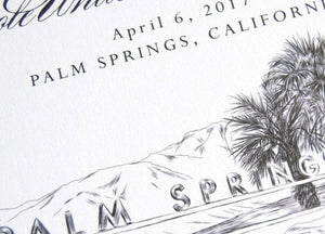 Palm Springs Skyline Wedding Invitations Package (Sold in Sets of 10 Invitations, RSVP Cards + Envelopes)