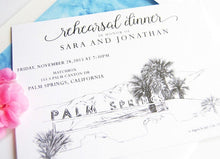 Load image into Gallery viewer, Palm Springs Skyline Weddings Rehearsal Dinner Invitations (set of 25 cards)
