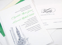 Load image into Gallery viewer, Philadelphia City Hall Skyline Wedding Invitation, Philadelphia Wedding Invitations (Sold in Sets of 10 Invitations, RSVP Cards + Envelopes)

