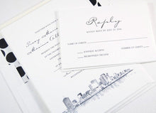 Load image into Gallery viewer, New Orleans Skyline Hand Drawn Wedding Invitations Package (Sold in Sets of 10 Invitations, RSVP Cards + Envelopes)
