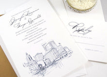 Load image into Gallery viewer, Providence Skyline Wedding Invitation Package (Sold in Sets of 10 Invitations, RSVP Cards + Envelopes)
