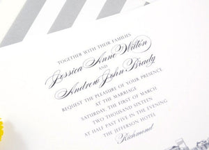 Richmond Skyline Wedding Invitations Package (Sold in Sets of 10 Invitations, RSVP Cards + Envelopes)