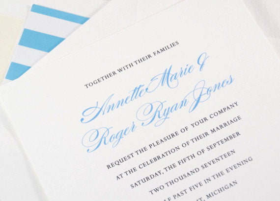 Detroit Skyline Wedding Invitations Package (Sold in Sets of 10 Invitations, RSVP Cards + Envelopes)