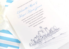 Load image into Gallery viewer, Detroit Skyline Wedding Invitations Package (Sold in Sets of 10 Invitations, RSVP Cards + Envelopes)
