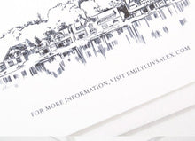 Load image into Gallery viewer, Philadelphia Boathouse Row Wedding Invitations Package (Sold in Sets of 10 Invitations, RSVP Cards + Envelopes)
